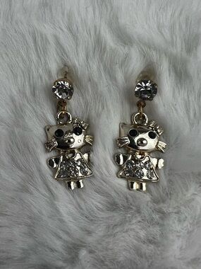 Hello Kitty Silver Tone Earrings